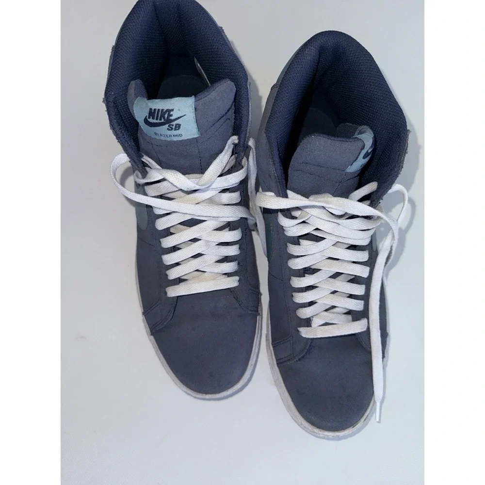 Nike SB Blazer Mid FD0731-400 | Blue Suede‎ Skate Shoes | Men's US 9.5 Aqua